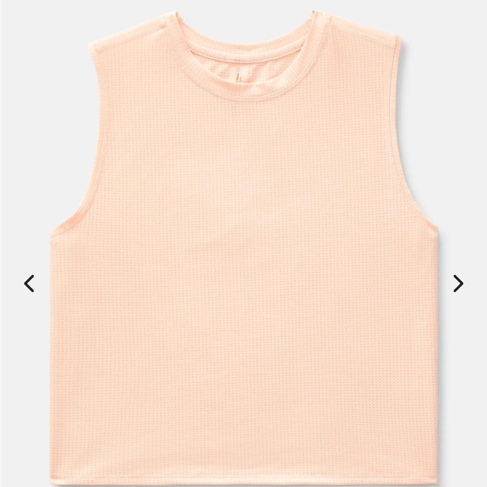 Outdoor Voices Peach ThinkFast Mesh Cropped Muscle Tank